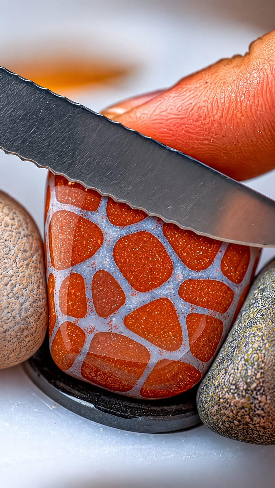 Satisfying Red Stone Slice | Ultra Macro ASMR