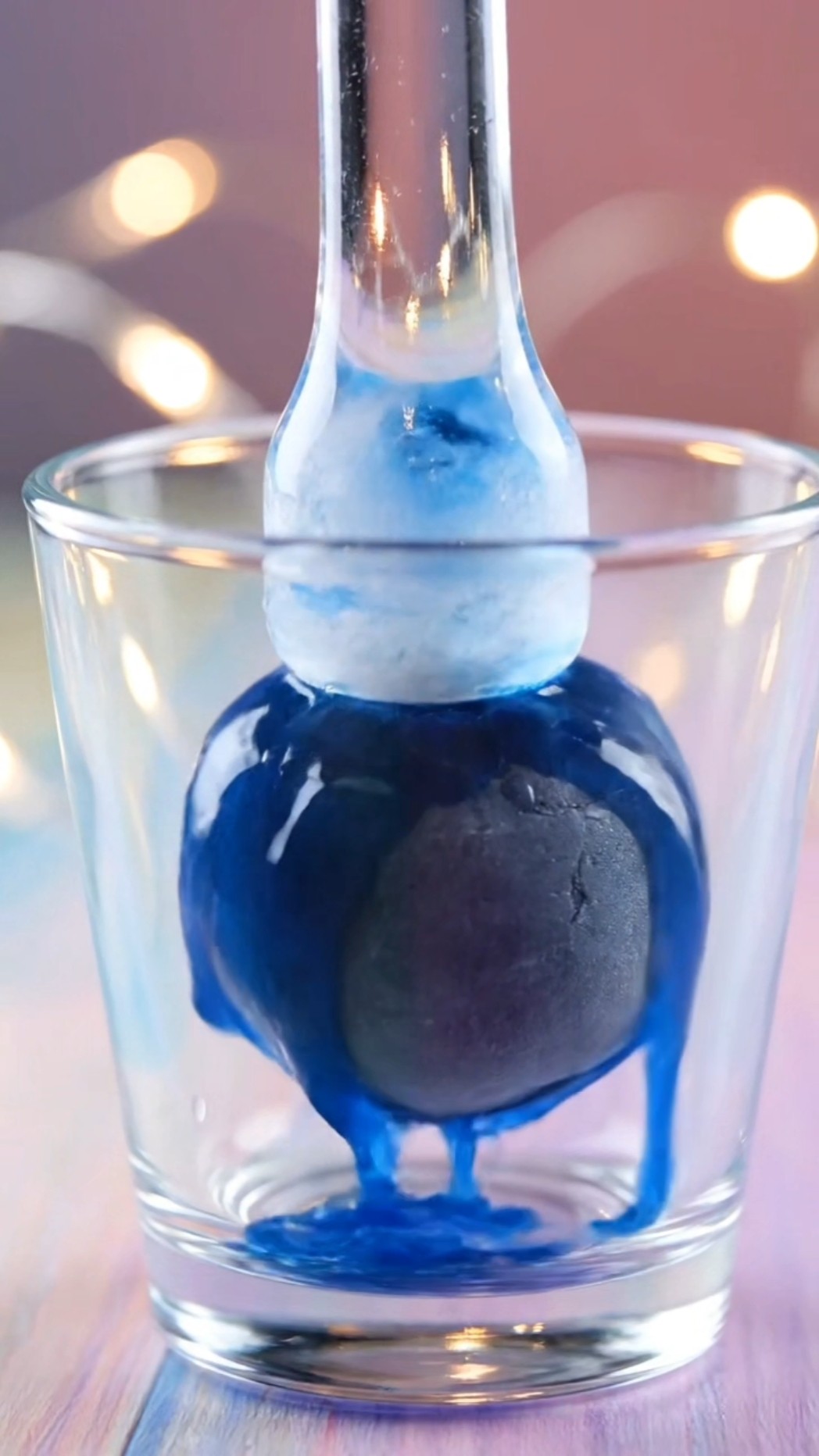 AI-generated ASMR video frame: Frozen elderberry