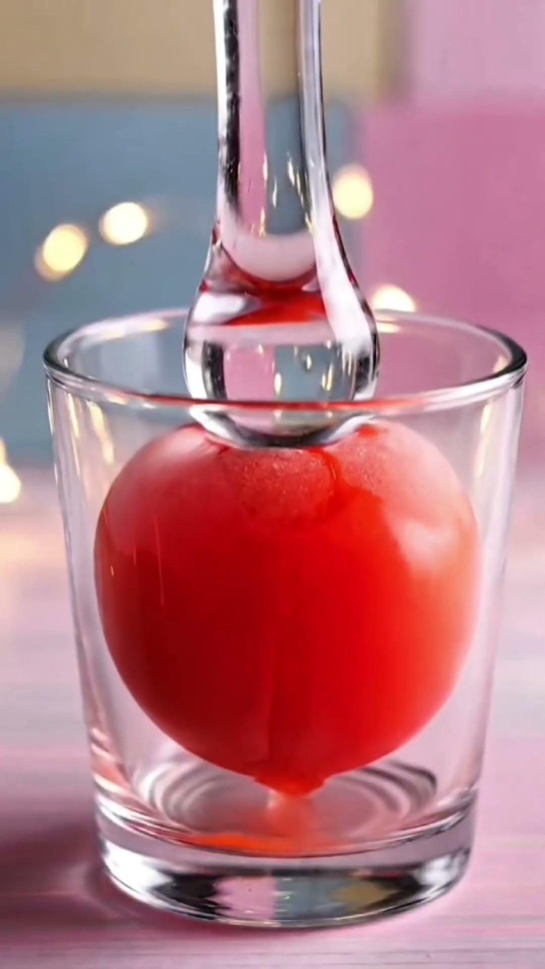 AI-generated ASMR video frame: Frozen tomato
